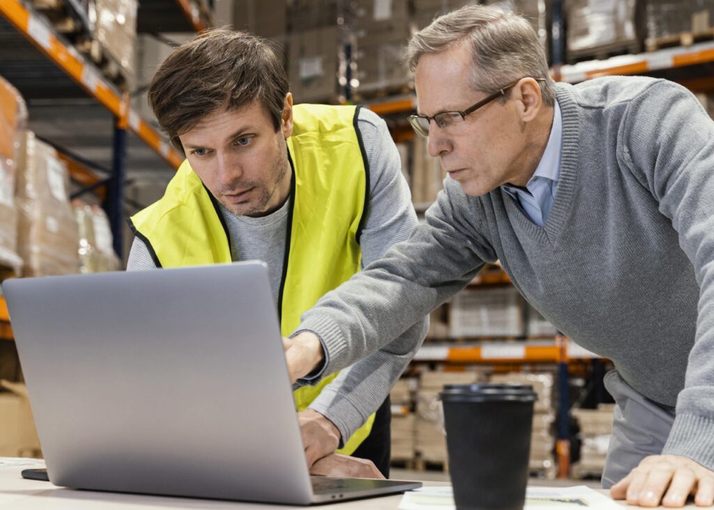 men warehouse working
