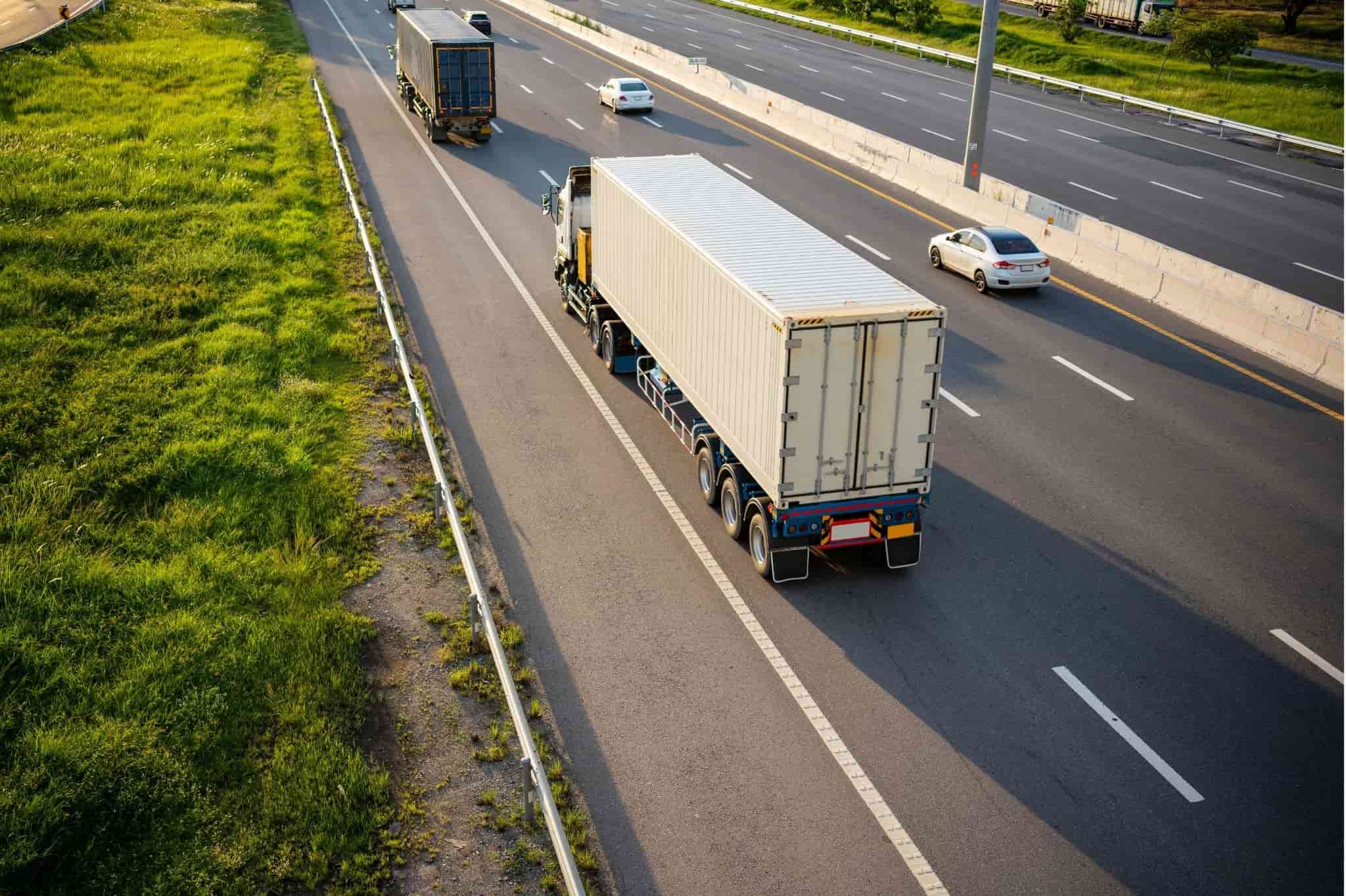 Truck on move to ship items